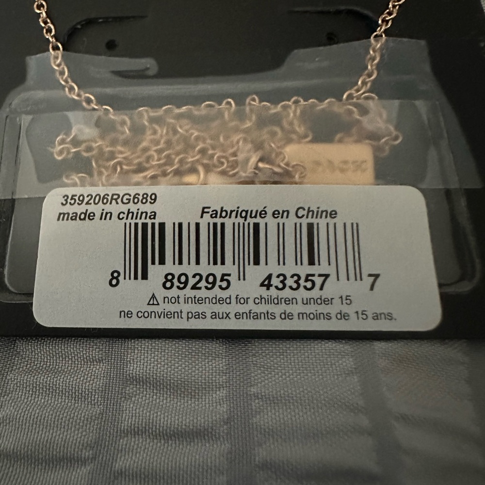 Coach brass and crystal necklace. 16 inch chain - Picture 5 of 5